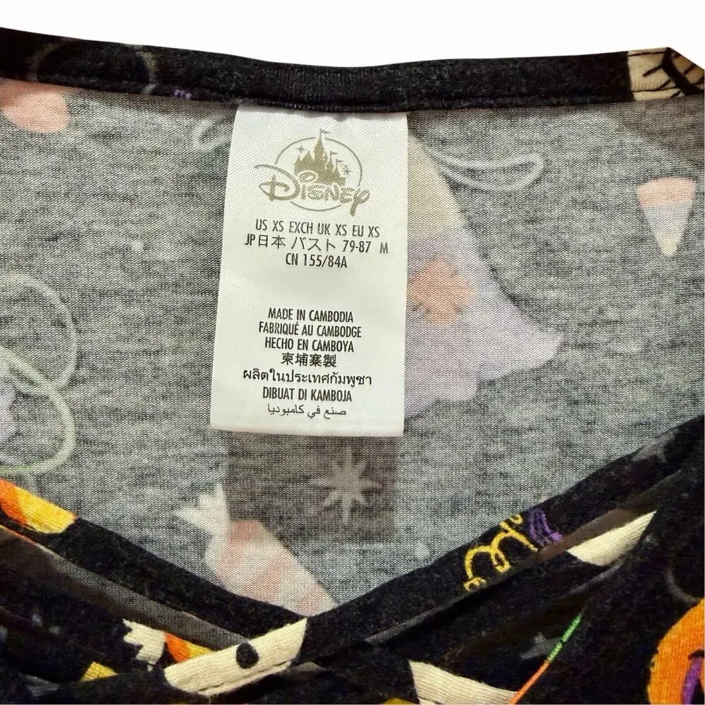 Disney Parks Womens Halloween Shirt Mickey And Friends Allover Print Size XS/S